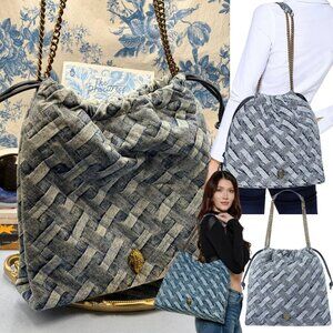 🆕 KURT GEIGER LONDON 🧿 NWOT Kensington Denim Drawstring Shoulder Bag